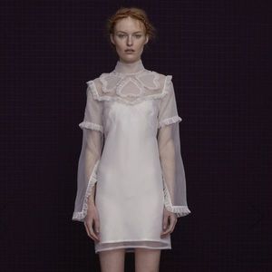 Macgraw Queen of Hearts Ivory Silk Mini Dress NWT